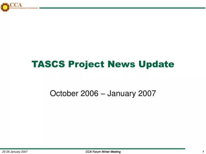 tascs project news update