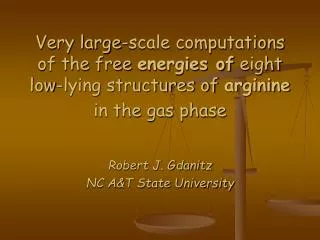 Robert J. Gdanitz NC A&amp;T State University