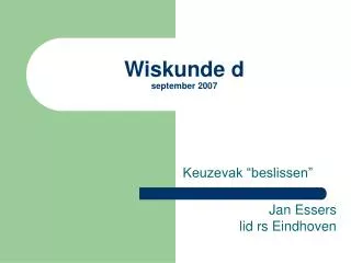 wiskunde d september 2007