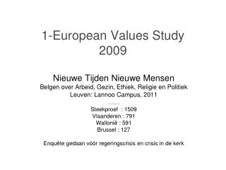 1 european values study 2009