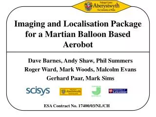 Imaging and Localisation Package for a Martian Balloon Based Aerobot