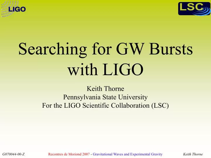 searching for gw bursts with ligo