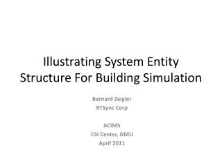 Illustrating System Entity Structure For Building Simulation