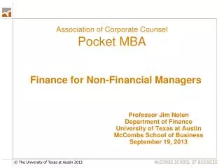 Association of Corporate Counsel Pocket MBA