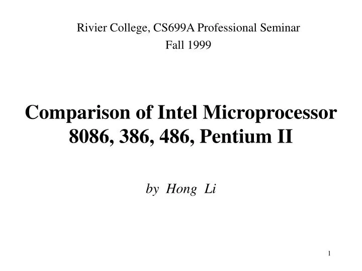 comparison of intel microprocessor 8086 386 486 pentium ii