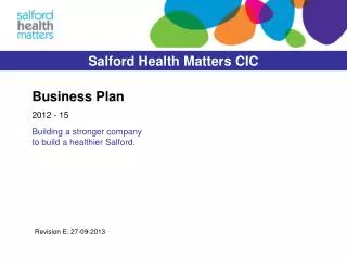 Salford Health Matters CIC