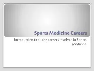 Sports Medicine Careers