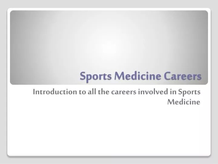 sports medicine careers