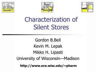 Characterization of Silent Stores