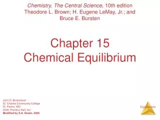 Chapter 15 Chemical Equilibrium