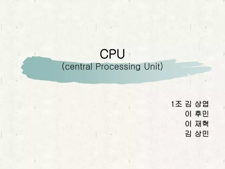 cpu central processing unit