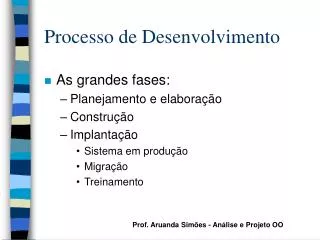 processo de desenvolvimento