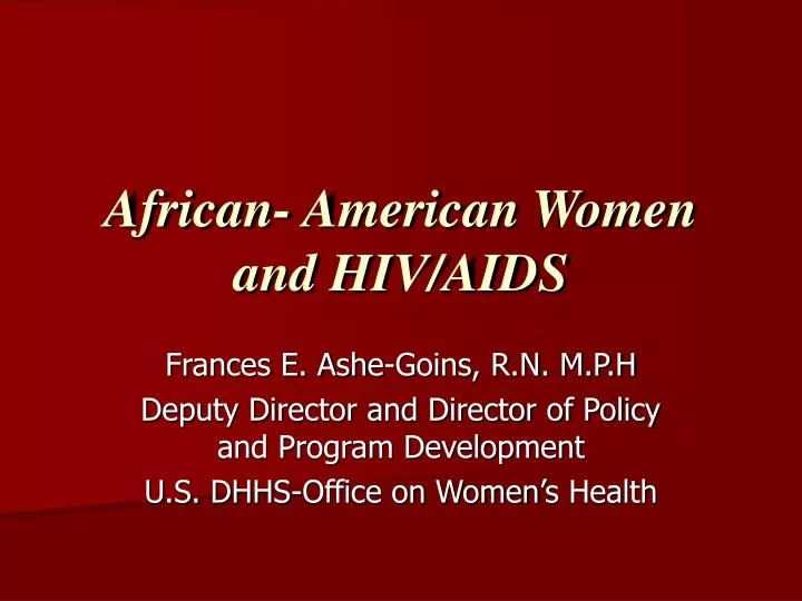 african american women and hiv aids