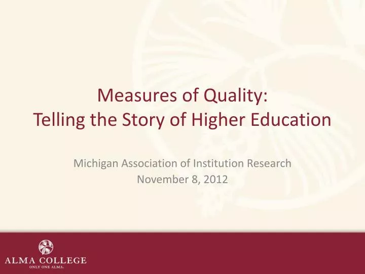 measures of quality telling the story of higher education