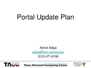 Portal Update Plan