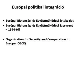 Európai politikai integráció