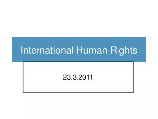 International Human Rights