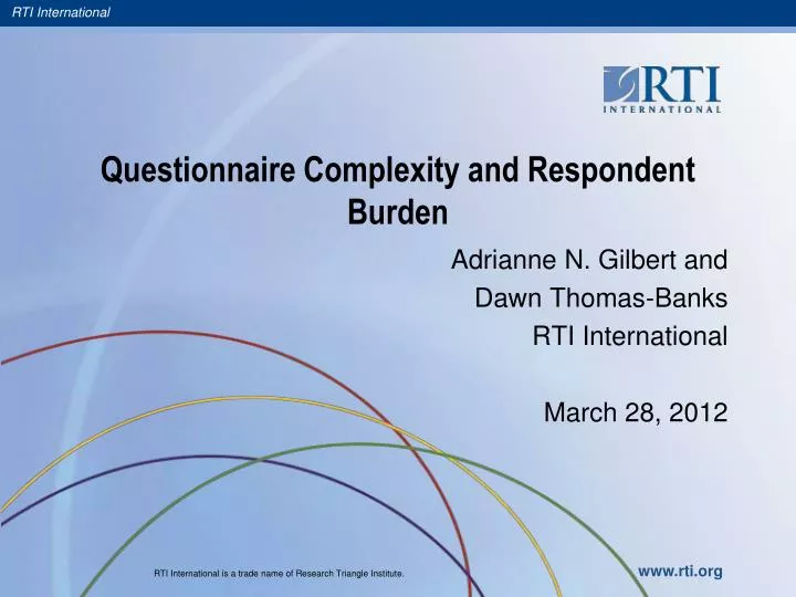 questionnaire complexity and respondent burden