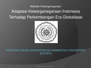 F akultas hukum universitas muhammadiyah yogyakarta 2012/2013