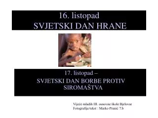 16 listopad svjetski dan hrane
