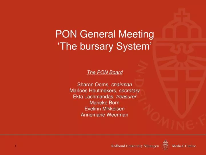pon general meeting the bursary system