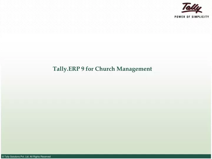 tally erp 9 for church management