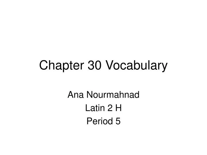 chapter 30 vocabulary