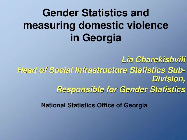 gender statistics and measuring domestic violence in georgia
