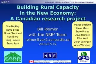 Building Rural Capacity in the New Economy: A Canadian research project