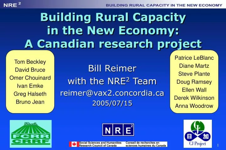 building rural capacity in the new economy a canadian research project