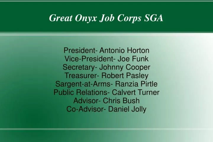 great onyx job corps sga