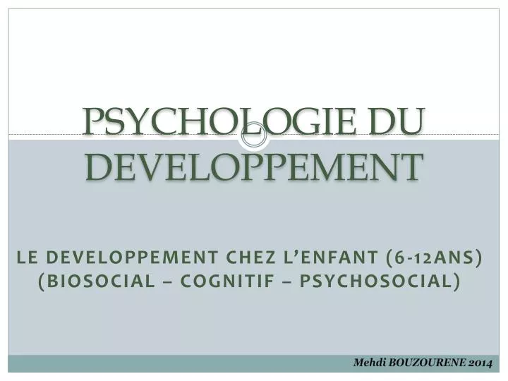 psychologie du developpement