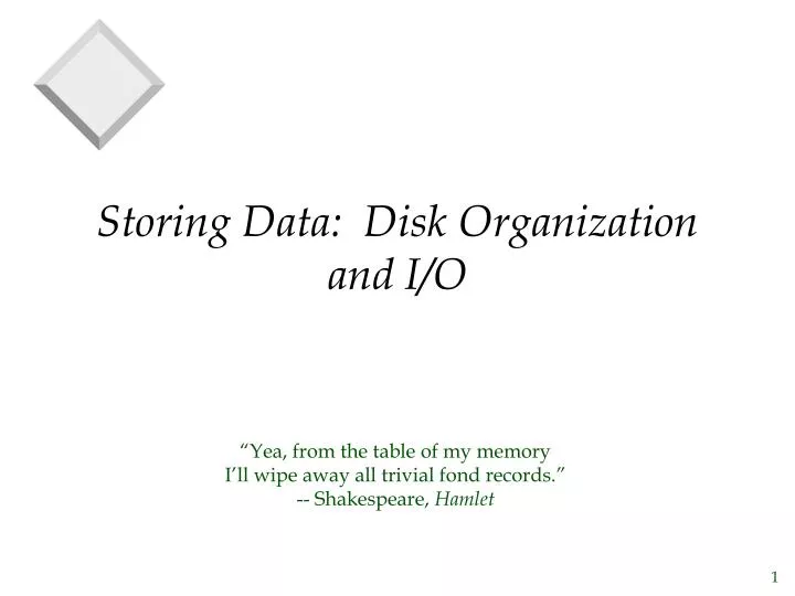 storing data disk organization and i o