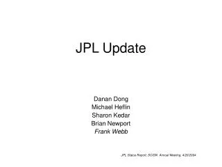 JPL Update