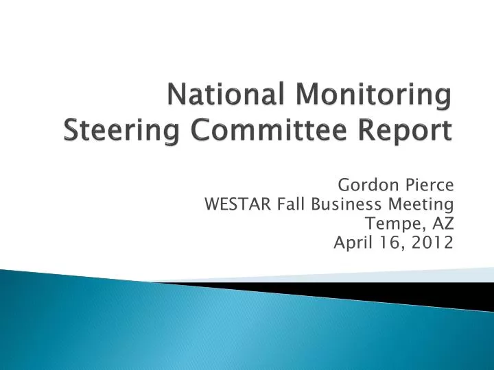 national monitoring steering committee report