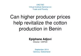 Can higher producer prices help revitalize the cotton production in Benin