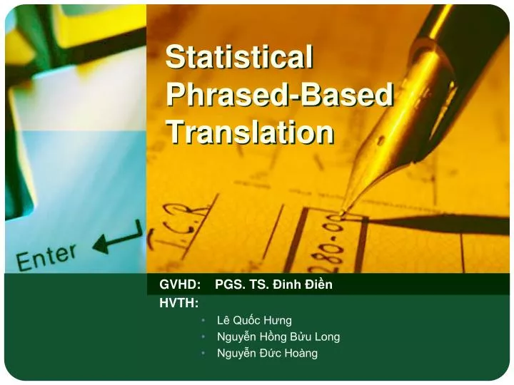 statistical phrased based translation