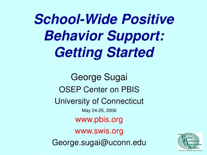 school wide positive behavior support getting started