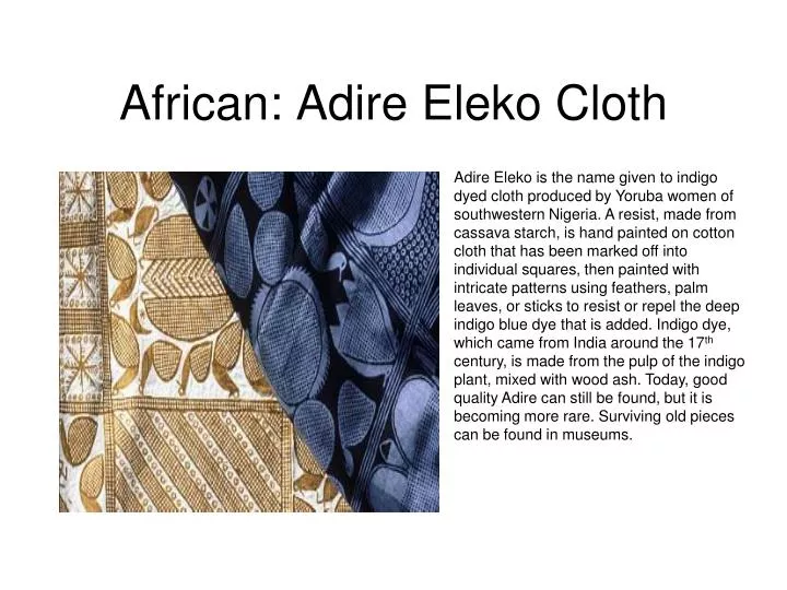 african adire eleko cloth