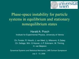 Phase-space instability for particle systems in equilibrium and stationary nonequilibrium states
