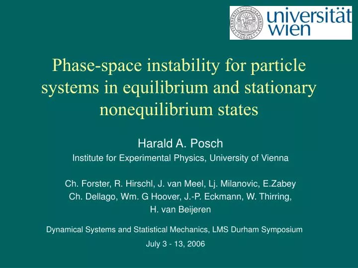 phase space instability for particle systems in equilibrium and stationary nonequilibrium states