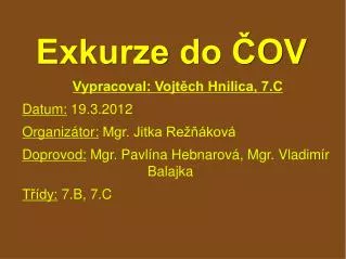 exkurze do ov