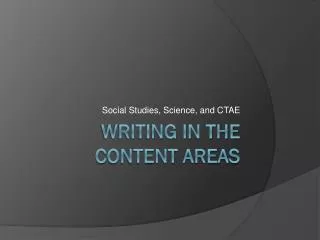 Writing in the Content Areas
