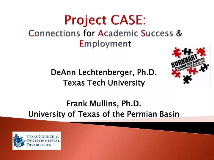 project case c onnections for a cademic s uccess e mploymen t