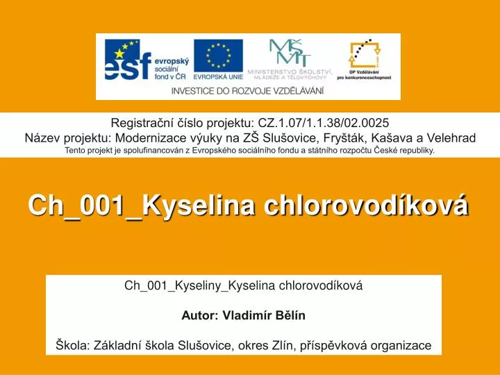 ch 001 kyselina chlorovod kov