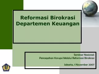 Reformasi Birokrasi Departemen Keuangan