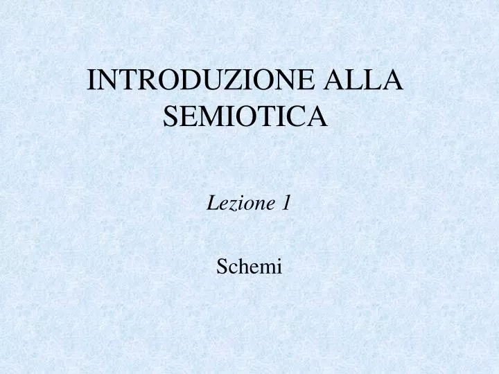 introduzione alla semiotica