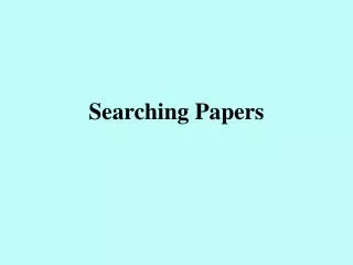 Searching Papers