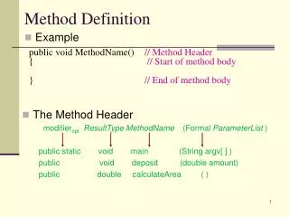 Method Definition
