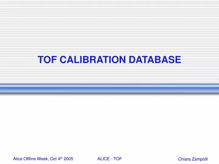tof calibration database